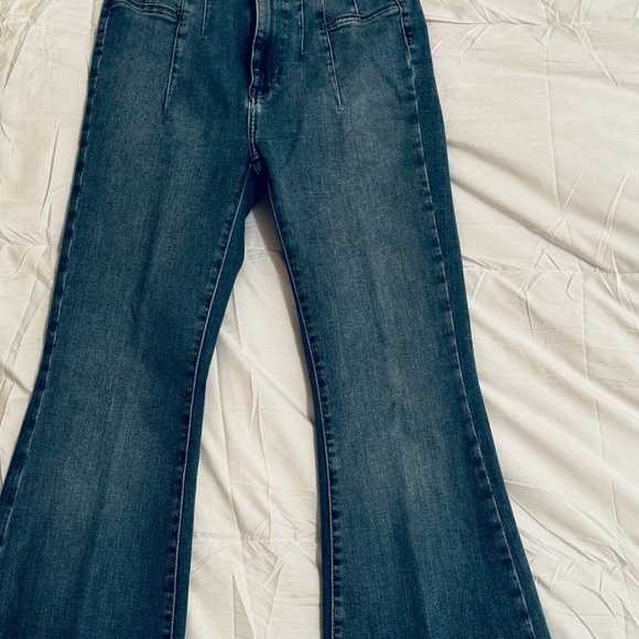 FREE PEOPLE SUNBURST BLUE JAYDE FLARE JEAN 28 NWOT - Picture 12 of 15
